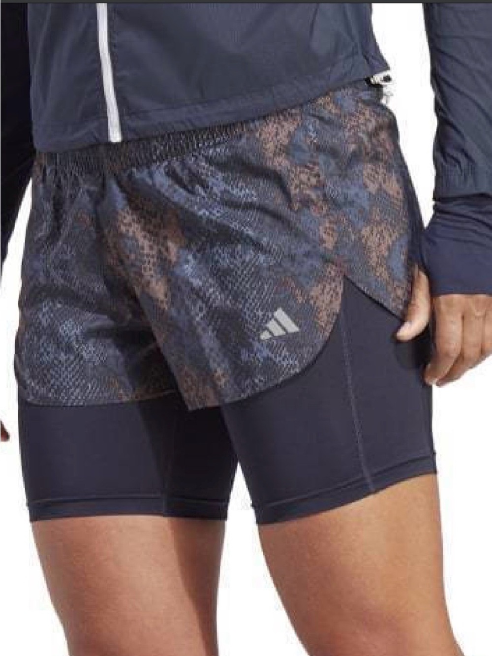 Adidas AEROREADY Fast 2-in-1 Printed Running Shorts with Zipper Pocket
